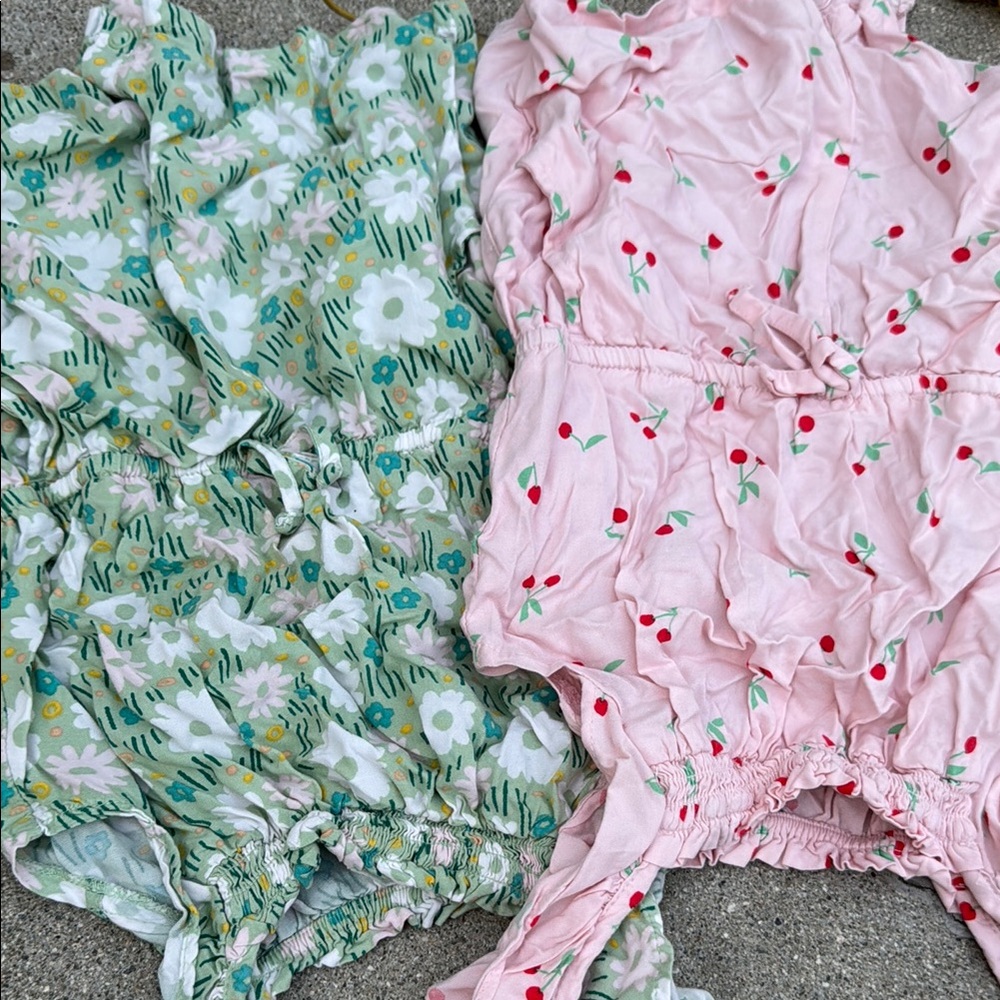 Floral and Cherry Print Rompers
